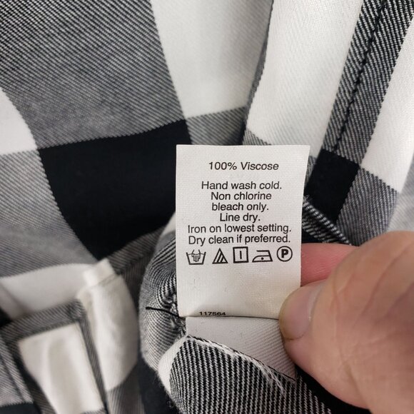 Madewell Black & White Plaid Button-Up Slim Fit Shirt Long Sleeve Womens XXS - Picture 9 of 9